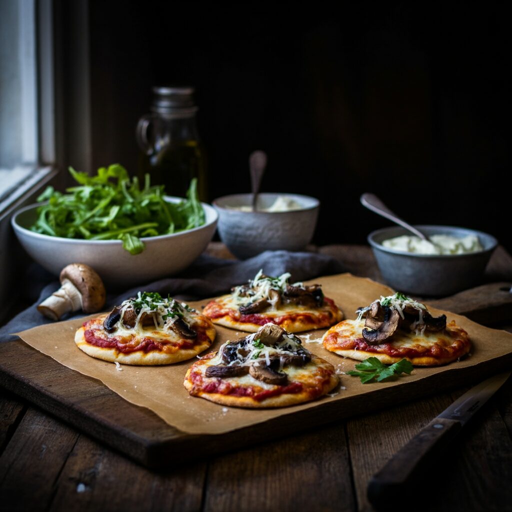 Cheesy Portobello Mushroom Pizzas