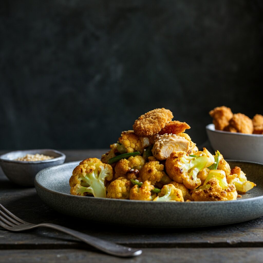 Crispy Chicken Cauliflower Stir-Fry