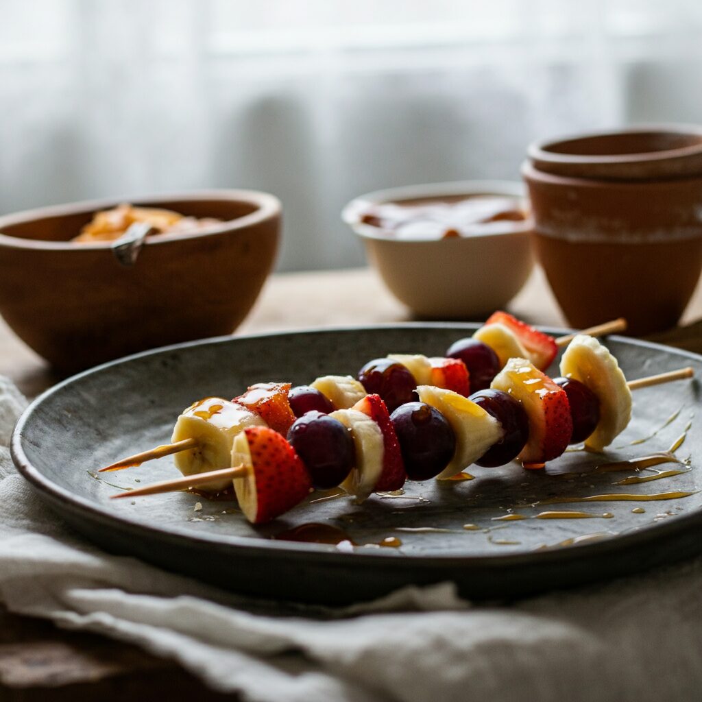 Maple Glazed Fruit Skewers