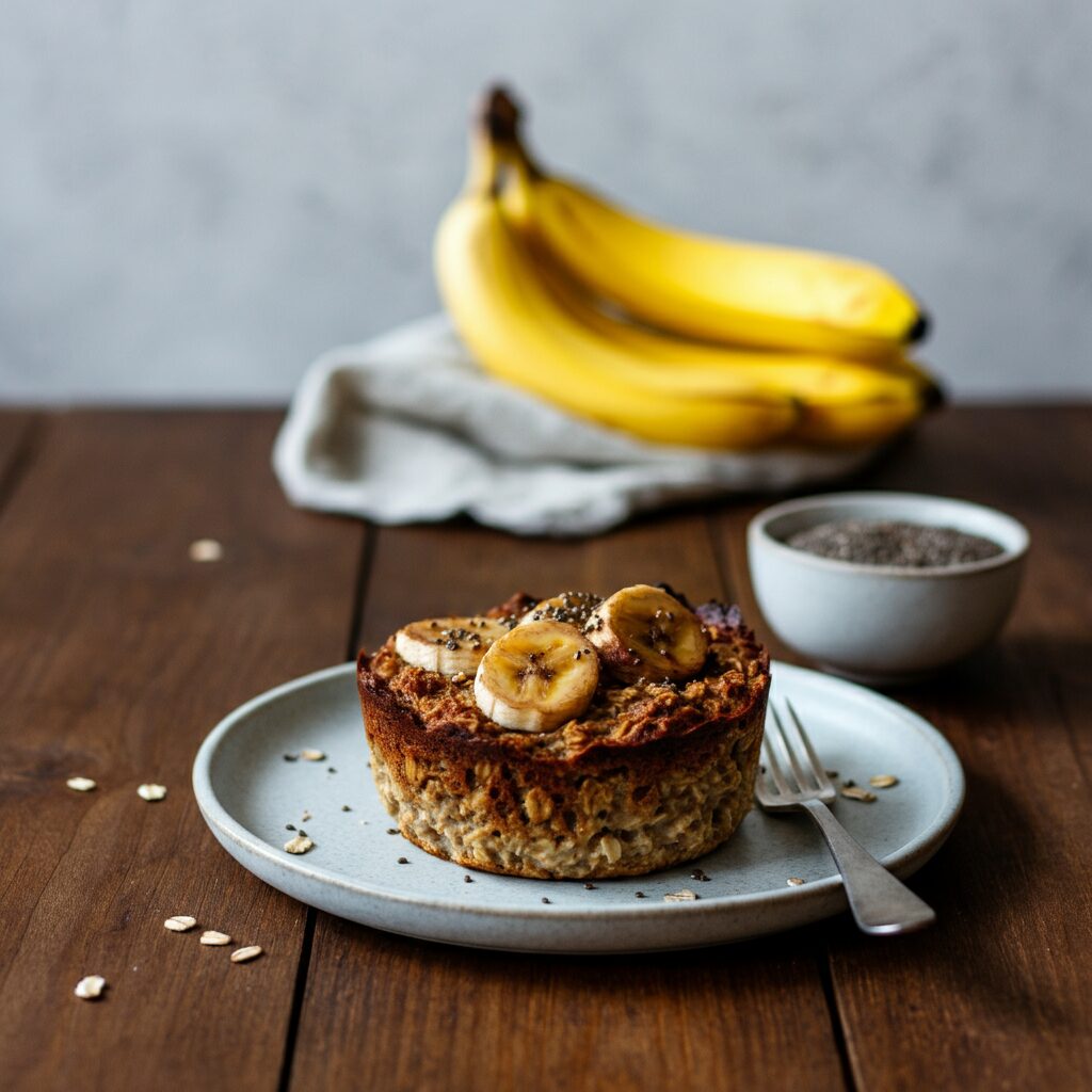 Spiced Banana Chia Protein Baked Oatmeal